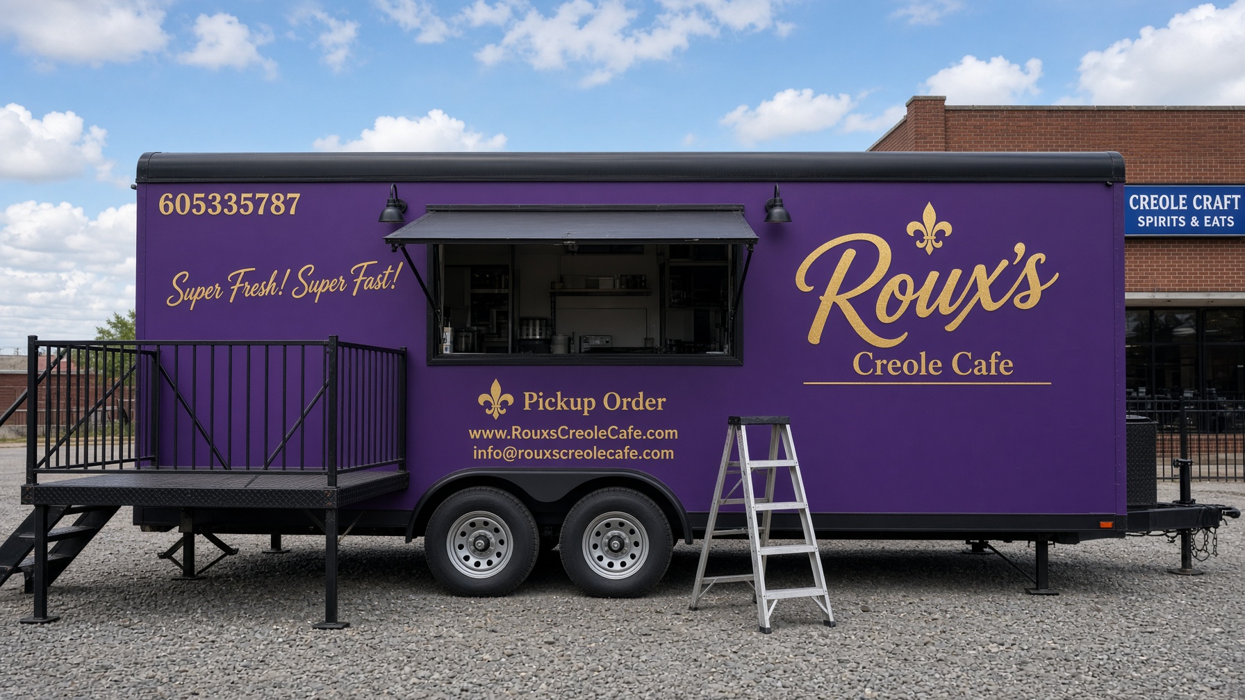 Roux's purple food trailer